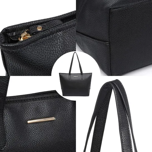Vista 6 de Vansarto Bolsos y monederos para mujer, bolsa grande con asa superior, bolsa de hombro, 3 piezas