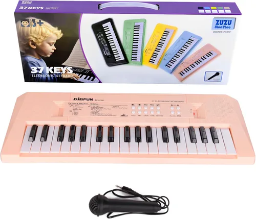 Vista 8 de Teclado de piano para niños, teclado de música portátil de 37 teclas, aprendizaje temprano, música electrónica, instrumento de piano para niños