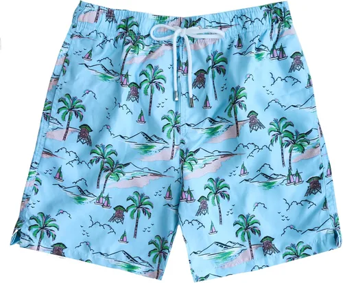 Vista 10 de INGEAR Performance SPF50+ - Traje de baño para hombre, de secado rápido, pantalones cortos de playa con forro de malla Aqua Flamingo