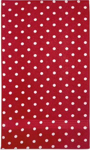 Vista 2 de Juego de 2 toallas de mano de rizo de algodón con lunares de 20 x 30 pulgadas (rojo carmesí)