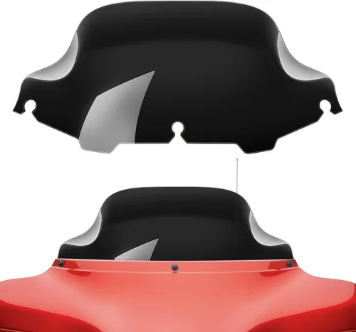 Vista 9 de Amazicha Parabrisas delantero negro de 6 pulgadas compatible con Harley Electra Street Glide Touring 1996-2013
