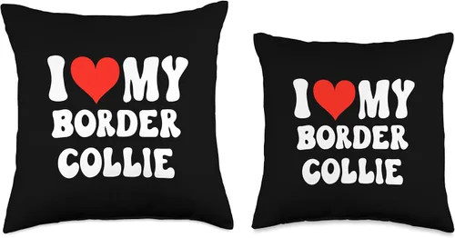 Vista 3 de Border Collie for Men Women Boys Girls by RJ I Love Heart My Border Collie - Divertida almohada con diseño de perro y mamá, 16 x 16 pulgadas