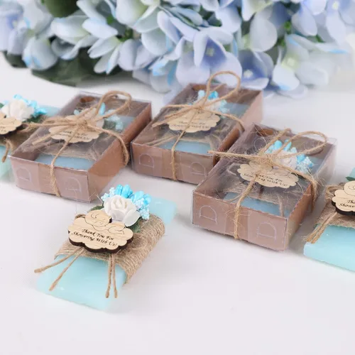 Vista 9 de HTF Paquete de 5 Mini Jabones Personalizados con Aroma a Océano, Recuerdos de Baby Shower, Regalos de Baby Shower, Recuerdos de Jabón Perfumado