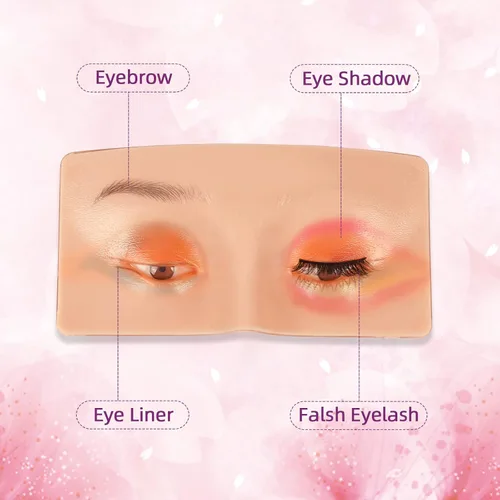 Vista 4 de JimKing - Tabla de maquillaje para practicar maquillaje, para profesionales y principiantes, modelo realista 3D para extensiones de pestañas