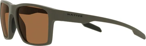 Vista 3 de Native Gafas de sol cuadradas Xd9041 Breck para hombre, Oliva matemarrón polarizado