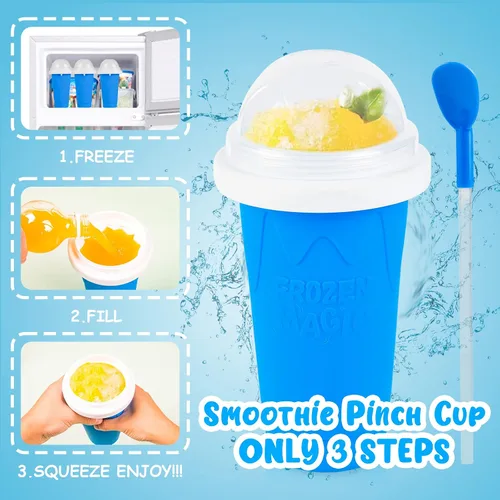Vista 3 de Taza para hacer granizados - Taza mágica de congelación rápida, máquina portátil de doble capa para granizados geniales para batidos, jugos, helados