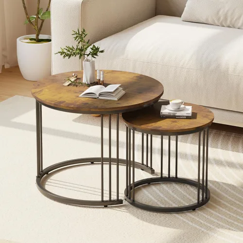 Vista 14 de Garden 4 you Mesa de Centro de Mármol Sintético Mesa Nido para Espacios Pequeños 2 Juegos Muebles Modernos Juegos de Sala Mesa Auxiliar Lateral