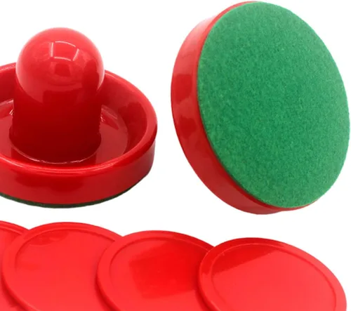 Vista 3 de Air Hockey Pushers and Air Hockey Pucks, Air Hockey Table Game Replacement Accessories, 2 Red Pushers