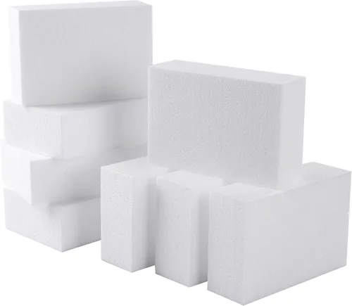 Vista 8 de AMZQNART 8 paquetes de bloques de espuma para manualidades, bloques cuadrados de espuma de poliestireno de 4x4x2 para escultura artística, arreglos
