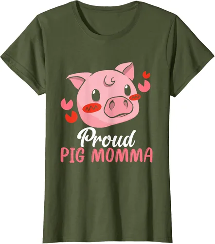Vista 8 de Mini Pig Momma - Camiseta para mujer con diseño de cerdo en miniatura para mujer, Negro