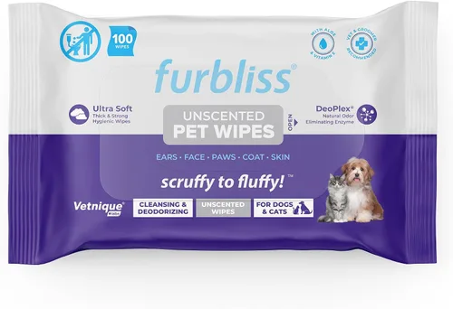 Vista 7 de Vetnique Furbliss - Toallitas higiénicas para el aseo de perros, limpiadoras y desodorizantes, hipoalergénicas, con desodorante natural, 100