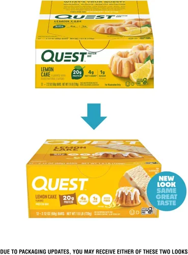 Vista 2 de Quest Nutrition - Barra de proteínas, pastel de limón, 12 unidades 4g Net Carbs, 1g Sugar, Gluten Free, High Quality Protein, Soft and Chewy