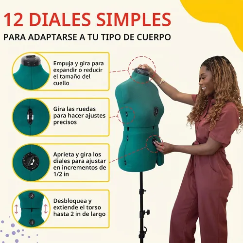 Vista 4 de Maniquí para costura Sew You de Dritz, ajustable, M