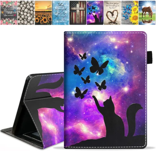 Vista 14 de Funda para tableta Amazon Fire Max 11 (11 pulgadas, 13ª generación, versión 2023), funda de piel sintética con ranura para tarjeta y apagado Retro