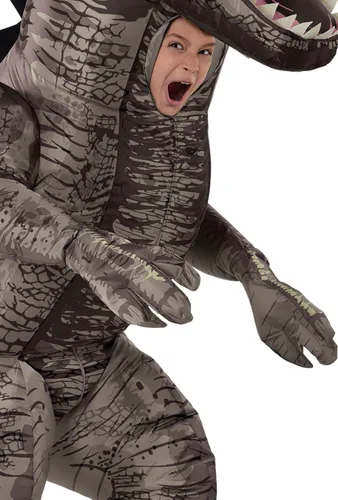 Vista 4 de Party City Gianotosaurus - Disfraz inflable de dinosaurio para niños, Jurassic World, incluye caja de sonido y ventilador, talla única