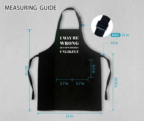 Vista 5 de Divertidos delantales para hornear para mujeres y hombres con 2 bolsillos, delantal impermeable ajustable para cocinar cocina a la parrilla