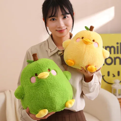 Vista 5 de PEACH CAT Linda Almohada de Felpa de Pato con Forma de Pera Juguete de Peluche de Pato para Niños Amarillo 8 Pulgadas