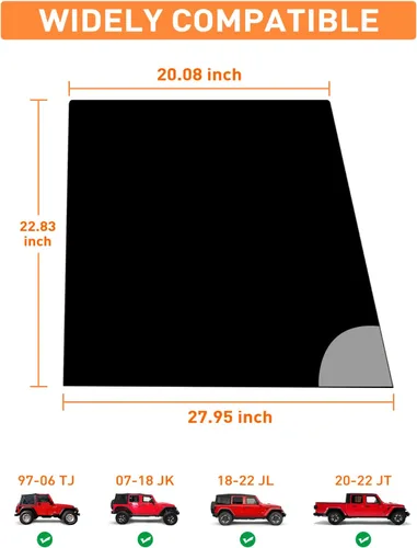 Vista 6 de Savadicar Parasoles para Ventana Delantera, Parasol de Malla Transpirable para Ventana Lateral, Red Protectora Solar Elástica Compatible con Jeep
