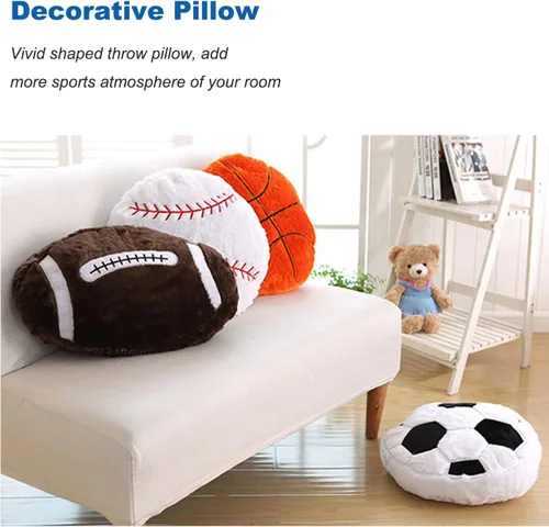 Vista 2 de Almohada de béisbol de felpa de 17.7 pulgadas, almohadas de peluche suaves para pelotas deportivas, regalos interactivos, decoración de habitación