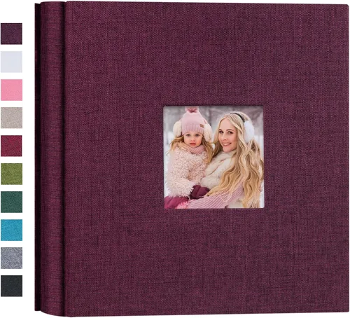Vista 29 de Mublalbum Álbum de fotos pequeño de 4 x 6 pulgadas, 100 fotos, cubierta de lino, libro de fotos con bolsillos horizontales para boda, aniversario