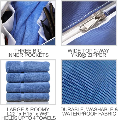 Vista 2 de SHYLERO Bolsa de playa y bolsa de piscina - XL - Cremallera - Impermeable IP64 - L22 x H15 x W6