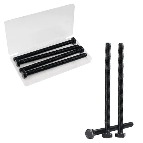 Vista 19 de Tornillos hexagonales M6, pernos de cabeza hexagonal M6-1.0 x 16mm, acero al carbono Grado 8.8, acabado de óxido negro, rosca completa, pernos