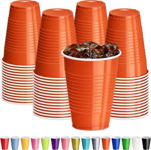 Vista 23 de DecorRack - Vasos desechables y reutilizables de 12 onzas para fiestas de cumpleaños, despedidas de soltera, campamentos, eventos en interiores y al