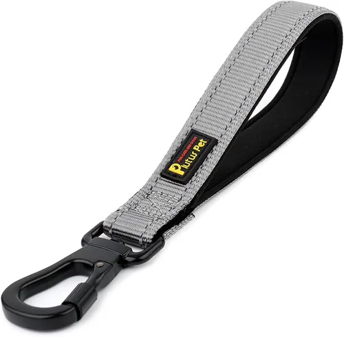 Vista 21 de PLUTUS PET Correa corta para perro, mango acolchado de nailon reflectante, correa de tráfico fuerte con clip de mosquetón, perfecta para perros Beige