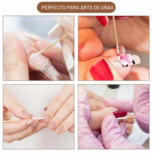 Vista 5 de 200 PIEZAS Hisopos de algodón puntiagudos - Hisopos de algodón de punta precisa de 4 pulgadas para microblading con palitos de madera