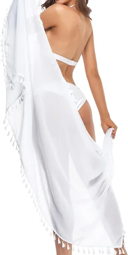 Vista 8 de Holipick Conjunto de bikini de 3 piezas para mujer, traje de baño halter y bikini sarong triángulo con salida de baño