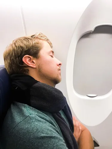 Vista 4 de Flight Fillow Almohada de cuello rellenable para viajes, almohada de avión para vuelos largos, almohada de viaje plegable para soporte de cuello