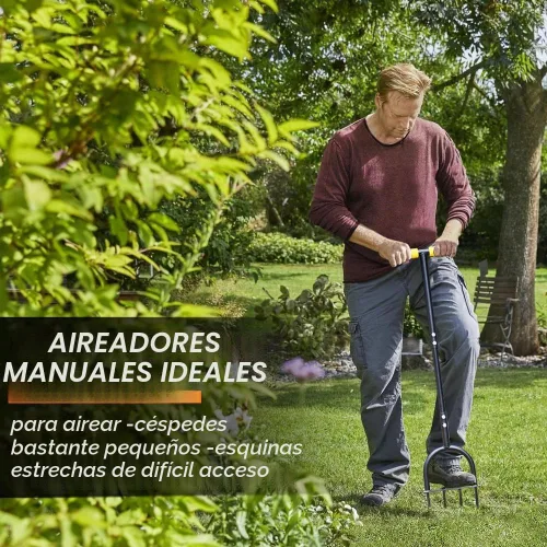 Vista 7 de Colwelt Herramienta Aireadora de Césped de 38 pulgadas, Aireador de Púas de Césped de Servicio Pesado para Aireación de Suelo Compactado