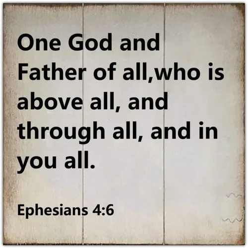 Vista 5 de Placa de pared con texto en inglés «One God and Father of All» (One God and Father of All), placa de madera motivacional para colgar en la pared