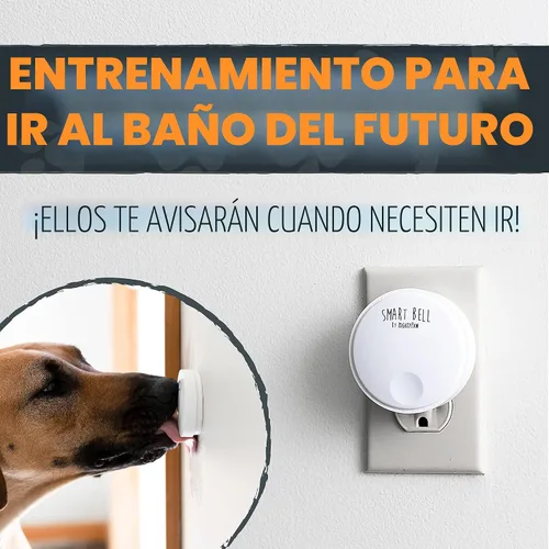 Vista 2 de Mighty Paw Smart Dog Bell 2.0 Timbre inalámbrico para puerta de perro para entrenamiento de orinal - Campana de entrenamiento para cachorros