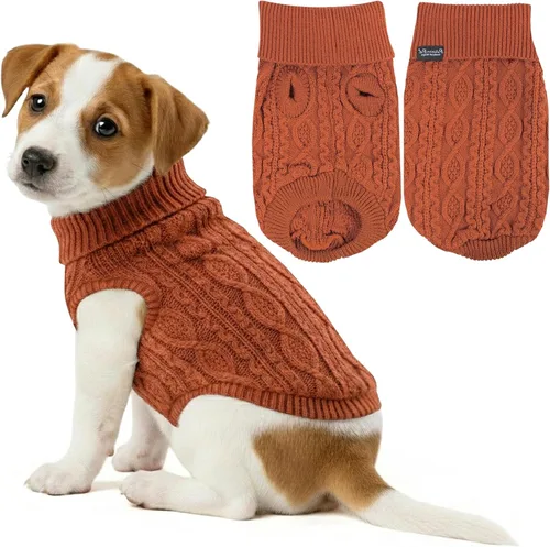 Vista 31 de Parisian Pet Suéteres de Navidad para Perros - Tipo Pullover, Suéter Azul para Perro con Cuello de Tortuga - Suéter Grueso de Punto Trenzado