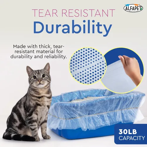 Vista 4 de Alfapet Revestimientos Originales para Caja de Arena para Gatos con Tamiz - Extra Gigante 60 Unidades - Bolsas de Arena para Gatos Resistente al