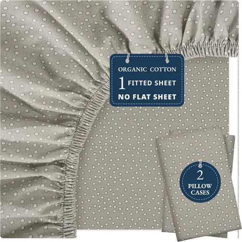 Vista 60 de LANE LINEN - Sábana bajera tamaño individual 100% algodón orgánico y 1 funda de almohada, tejido de percal suave, transpirable, apta para colchones
