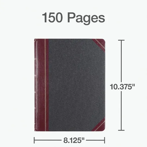 Vista 21 de Boorum & Pease 21300R - Libro de columna, 300 páginas, 10-3/8 pulgadas x 8-1/8 pulgadas, negro