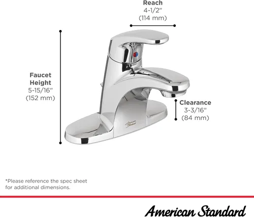 Vista 6 de American Standard 7075004.295 Colony Pro - Juego de centro de baño con mango único, níquel satinado
