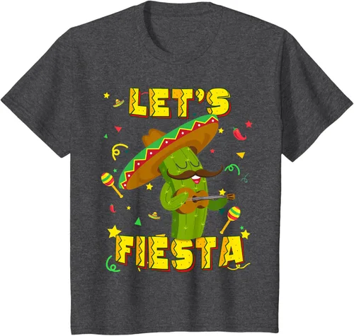 Vista 31 de Cinco De Mayo - Camiseta de regalo con sombrero de cactus Let's Fiesta, Negro, S