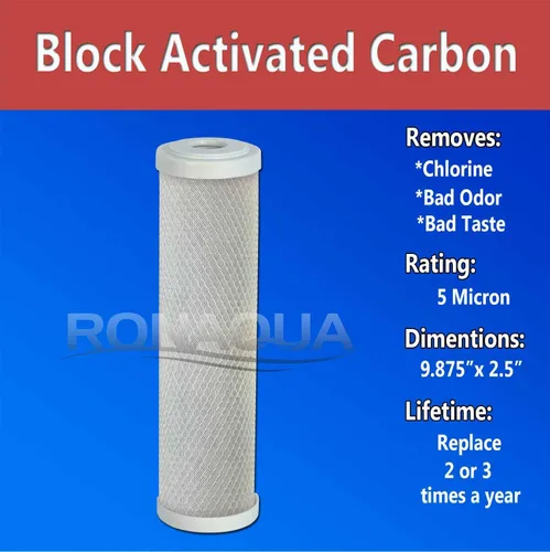 Vista 2 de Filtro de repuesto para debajo del fregadero Direct Connect Sistema de filtración de agua de una etapa Cartucho de carbón activado en bloque de 5