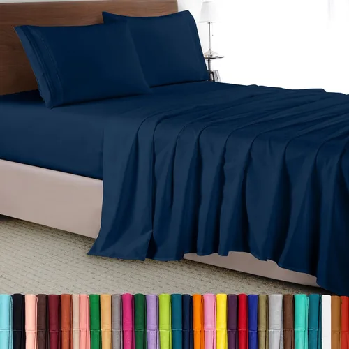 Vista 32 de Elegant Comfort - Juego de sábanas de lujo de 4 piezas - Ropa de cama de lujo de 1500 hilos, calidad de hotel prémium, microfibra, resistente a