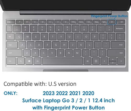Vista 2 de ProElife Funda de teclado para laptop Microsoft Surface Go 2021 2020 de 12.4 pulgadas y Surface Laptop Go 2 de 12.4 pulgadas con botón de encendido