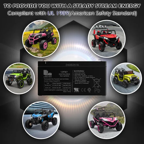 Vista 7 de OTTARO - Batería de 24 V 7 AH para autos de 24 voltios, tamaño 7.4 x 4.05 x 4 pulgadas
