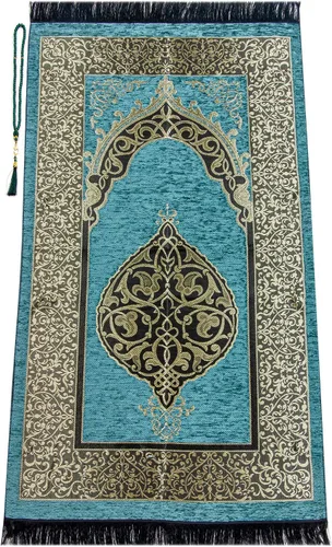 Vista 10 de ihvan online Alfombra de oración musulmana Tasbih con 99 cuentas, chenilla suave, ligera y plegable, tapete de oración portátil de viaje, regalo