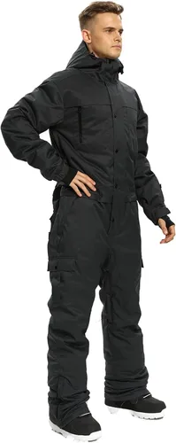 Vista 3 de SNBOCON Traje de esquí de una pieza para hombre, monos coloridos, trajes de nieve para snowboard, invierno, al aire libre, impermeable