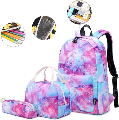 Vista 3 de Abshoo Mochila ligera y resistente al agua para niñas adolescentes mochila escolar con lonchera