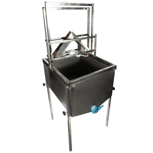 Vista 7 de Hive Frames Uncapper con cuchillos eléctricos dobles de 12 V, máquina de destapado de acero inoxidable con tolva