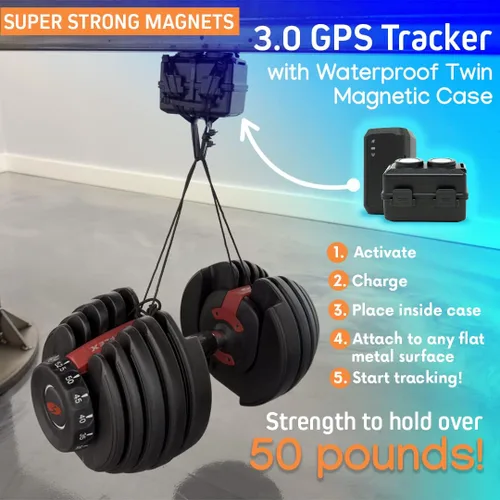 Vista 2 de Optimus Rastreador GPS 3.0 - Batería de más de 1 mes - con funda impermeable resistente y potentes imanes para vehículos y activos Batería