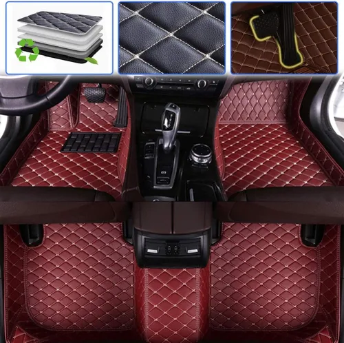 Vista 15 de SureKit Alfombrillas de coche compatibles con Buick GL8 2017-2018, sin reposabrazos, sin interruptor de tanque, forro de suelo, impermeable Gris
